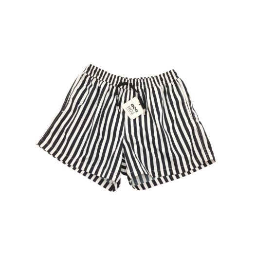 Nos Beachwear Black And White Drawstring Swim Shorts - Size L