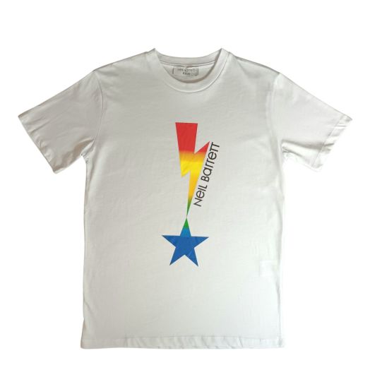 Neil Barrett Kids Bright White & Multicolor TEEN Lightning Bolt-Print T-shirt - Age 14 Yrs